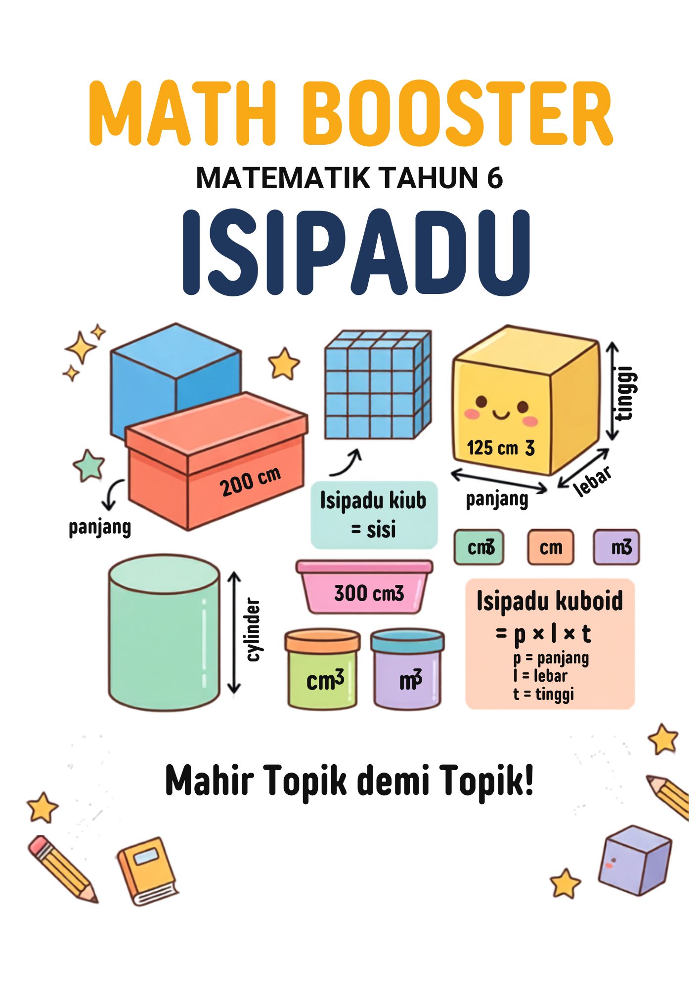 Contoh cover buku Math Booster